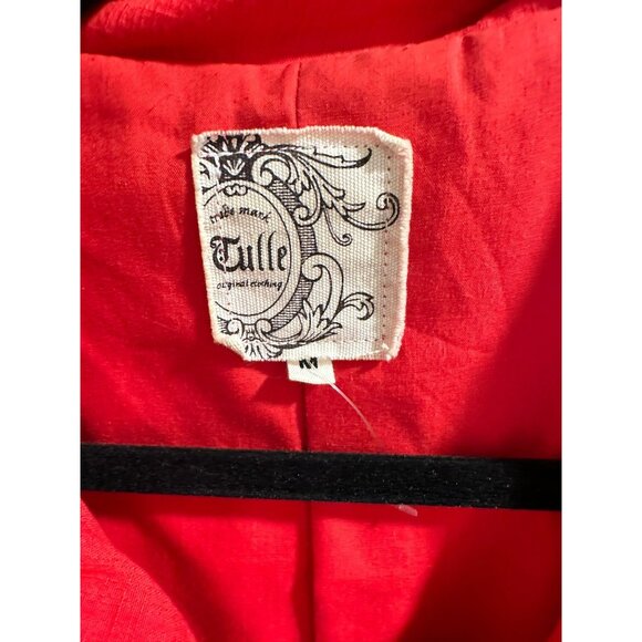 ✌️ 2/$40 ✌️ Tulle Womens Red Double Breasted Peplum Jacket Size M - Picture 4 of 6